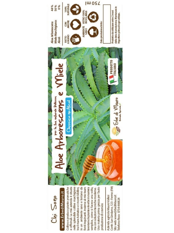 Aloe Arborescens e Miele, Classica del Frate, no Alcol-Aloe