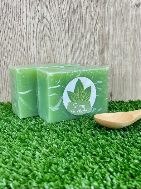Sapone artigianale alla Menta, 100g-Saponi e detergenti