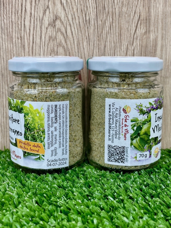 Insaporitore Mediterraneo, Sale speziato con ortaggi 70-500g, 1kg-Spezie