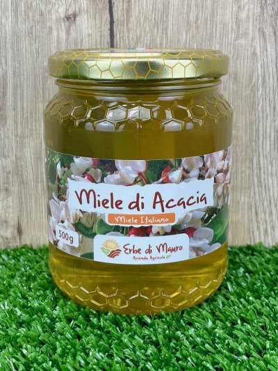 Miele di Acacia grezzo italiano, non pastorizzato 500g-Dolcificanti naturali