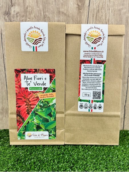 Aloe Arborescens Fiori e tè Verde, 50-500g, 1kg-Tisane ed Essiccati