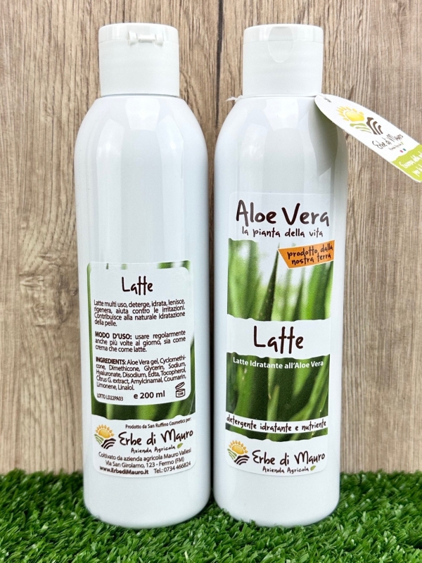 Latte, detergente e idratante all'Aloe Vera, 200ml-Cosmetici all'Aloe Vera