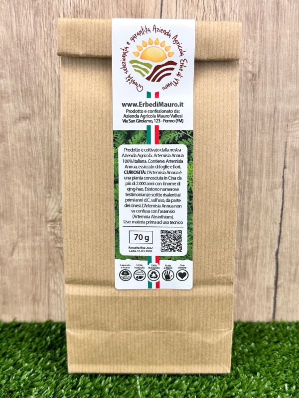Artemisia Annua, foglie e fiori essiccati 70g e 500g-Tisane ed Essiccati