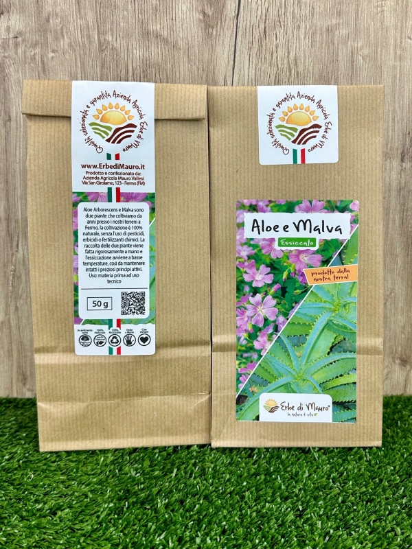 Aloe Arborescens e Malva 50-500g e 1kg-Erbe essiccate