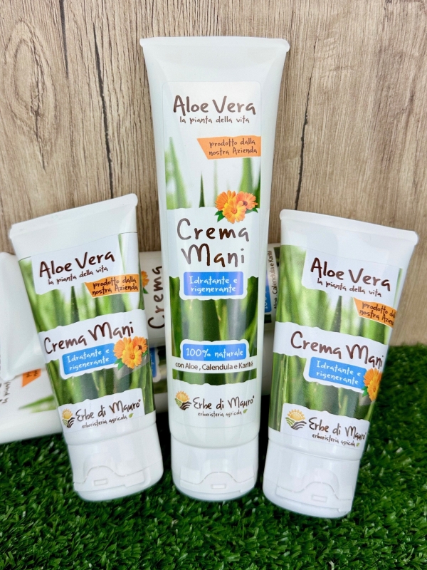 Crema Mani all'Aloe Vera, burro di Karité e Calendula 50ml-Cosmetici all'Aloe Vera