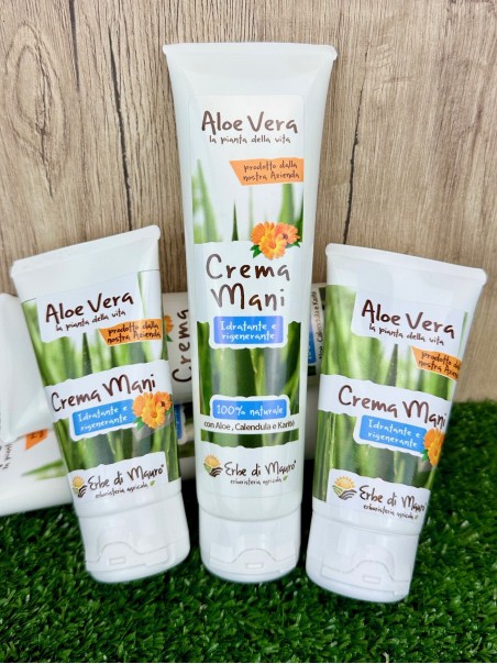 Crema Mani all'Aloe Vera, burro di Karité e Calendula 50ml-Cosmetici all'Aloe Vera