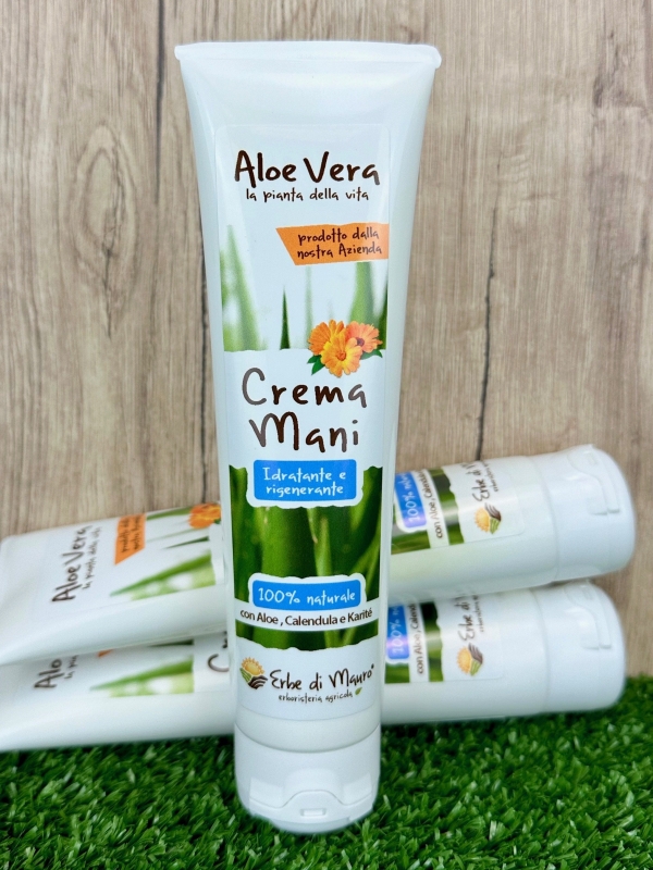 Crema Mani all'Aloe Vera, burro di Karité e Calendula 50/100 ml-Cosmetici all'Aloe Vera