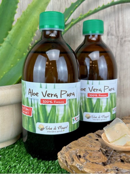 Aloe Vera Pura, polpa estratto a freddo, 500ml-Aloe puro