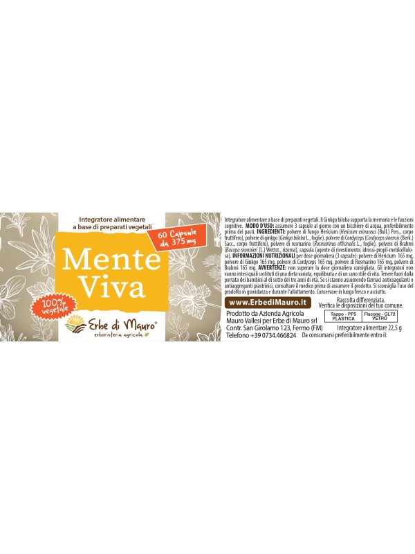 Mente Viva food supplement capsules