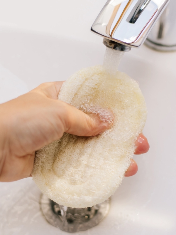 Éponge à savon Luffa, ensemble de trois, salle de bain écologique