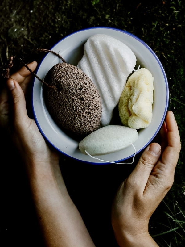 Spugna Konjac corpo/viso, per pelle sensibile, vegetale, Eco e Wellness