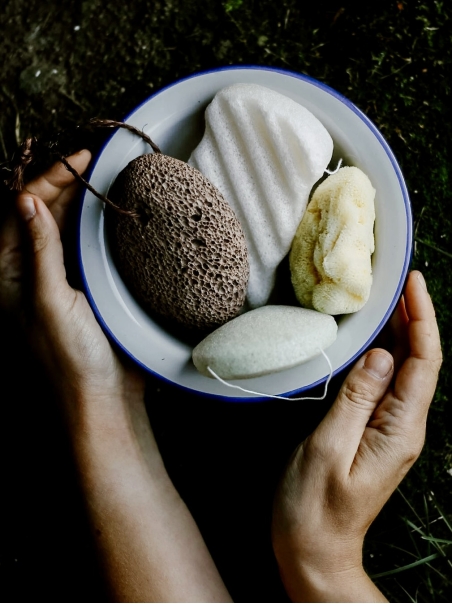 Spugna Konjac corpo/viso, per pelle sensibile, vegetale, Eco e Wellness