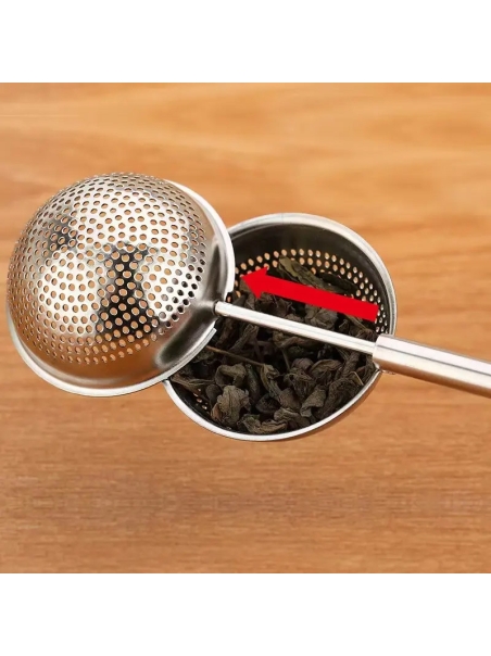 Infusore telescopico per te e tisane, in acciaio inox e con apertura automatica