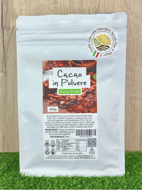 Cacao Criollo in polvere crudo 200g