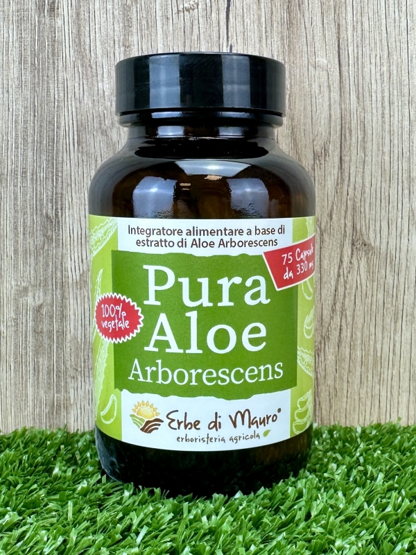 Pure Aloe Arborescens, food supplement in capsules
