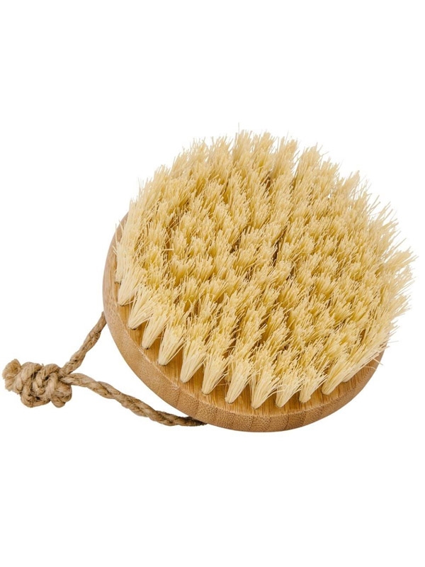 Brosse de bain végane en bambou avec poils de noix de coco