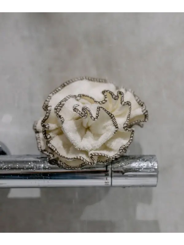Éponge de douche écologique en coton et bambou durable, style bohème