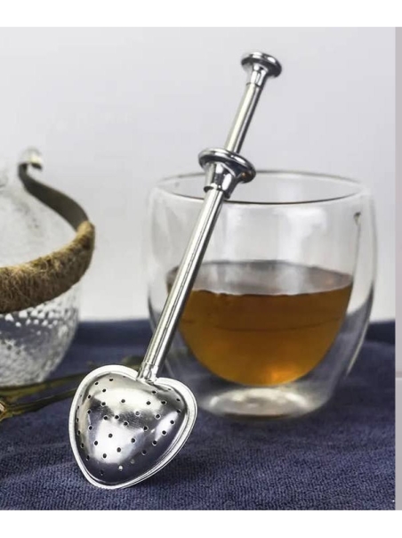 Infusore telescopico per tè, a forma di cuore