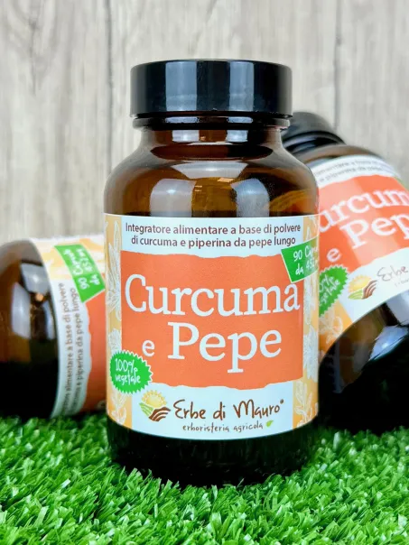 Turmeric and piperine food supplement capsules