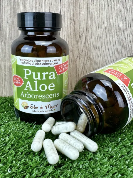 Pure Aloe Arborescens, food supplement in capsules