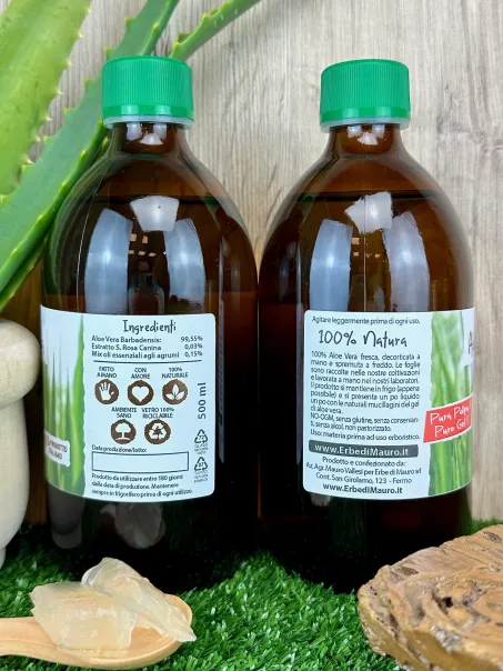 Aloe Vera Pura, polpa estratto a freddo, 500ml-Aloe puro