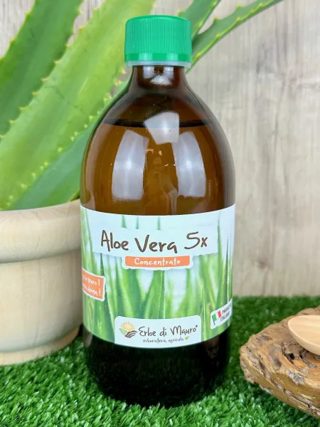 Succo Aloe Vera Concentrato 5x , senza Aloina, 500ml-1l