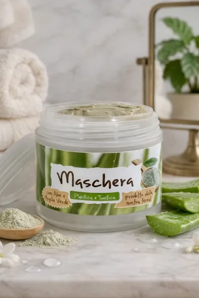 Maschera per il Viso Aloe Vera e Argilla Verde, 100ml 2