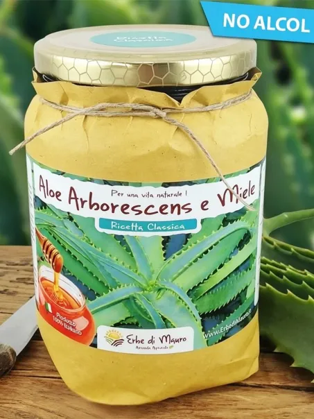 Aloe Arborescens et miel, recette Classique du Père Romano Zago, sans Alcool