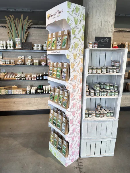 Espositore da terra in cartone per Tisane e Infusi