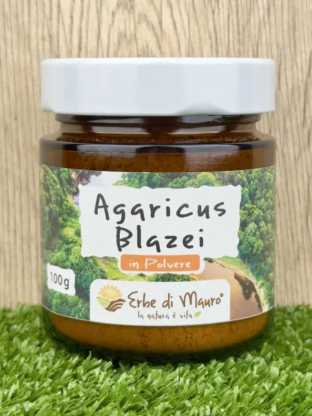 Agaricus blazei murrill, fungo in polvere da 100g o 500g, superfood Erbe di Mauro