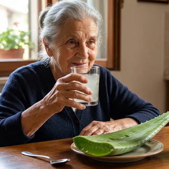 signora beve gel aloe vera succo polpa