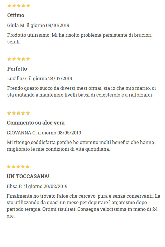 opinioni succo aloe vera