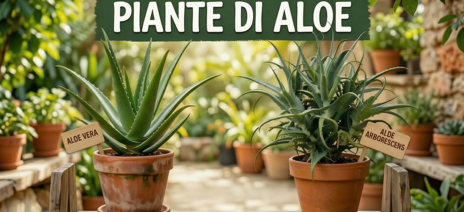 piante di aloe vera e arborescens